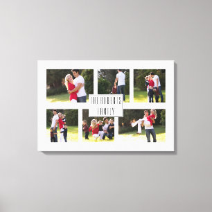 Impressão Em Tela Colagem personalizada da foto de família com seis