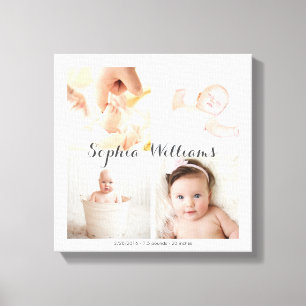 Impressão Em Tela Colagem Personalizada de 4 Filhotes de Foto Simple