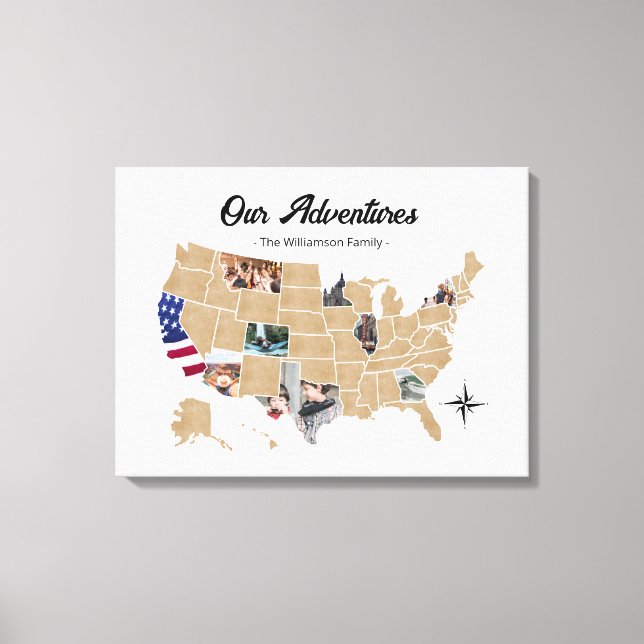 Impressão Em Tela Colagem Personalizada de Fotografias do Family Via (Frente)