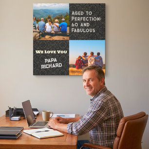 Impressão Em Tela Colagem Personalizada de Fotos 60º Presentes de An