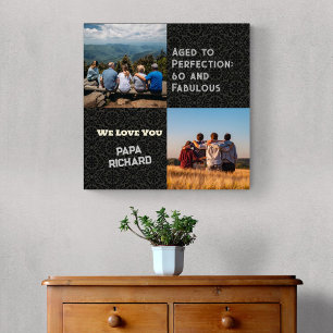 Impressão Em Tela Colagem Personalizada de Fotos 60º Presentes de An