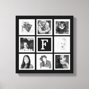 Impressão Em Tela Colagem Personalizada de Fotos do Instagram do Mon