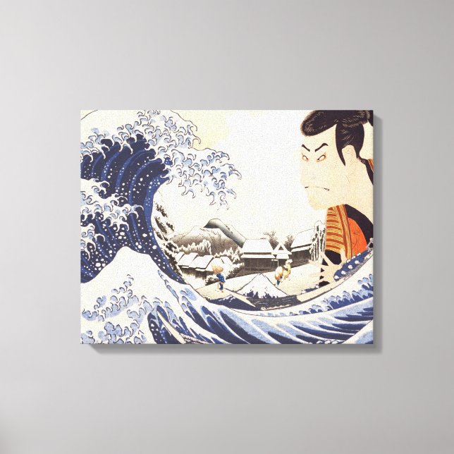 Impressão Em Tela Colagens Ukiyoe da Onda do Excelente (Frente)