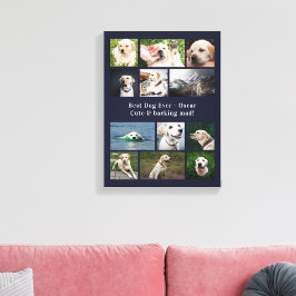 Impressão Em Tela Colar de Fotos Personalizado de Cachorro Amado Azu