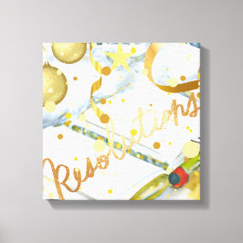 Impressão Em Tela Coleção de Resolução de Ano Novo