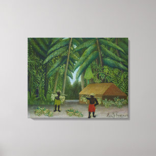 Impressão Em Tela Colheita de Banana, Pintura Familiar