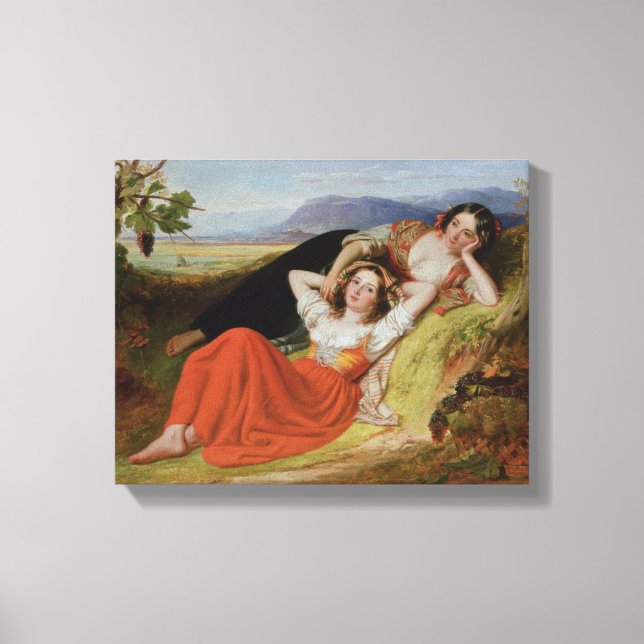 Impressão Em Tela Colheita De Uvas (Frente)