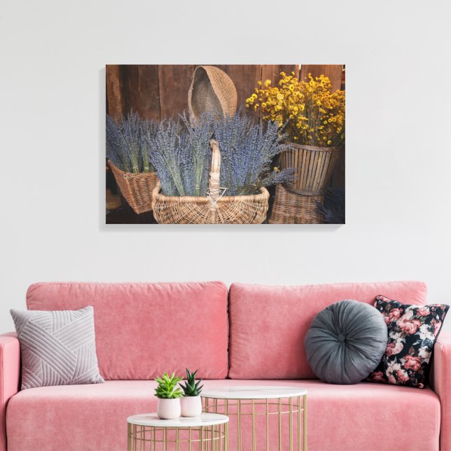 Impressão Em Tela Colheita Rústica de Lavanda (Insitu(Sala de estar))