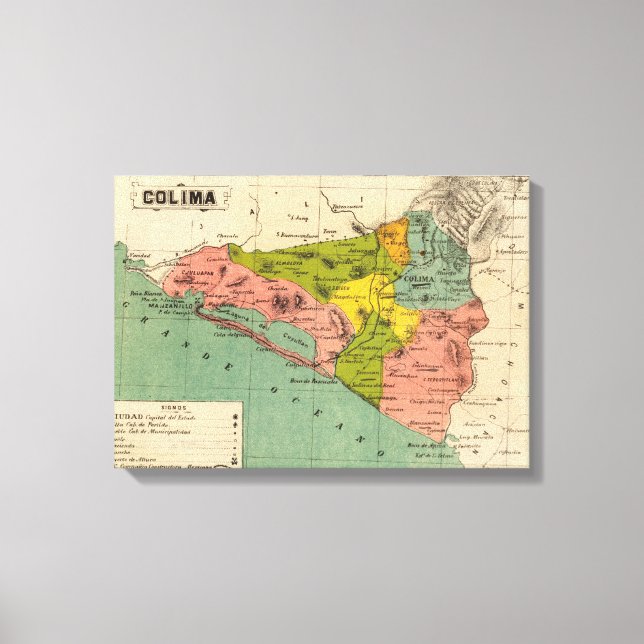 Impressão Em Tela Colima, México 2 (Frente)