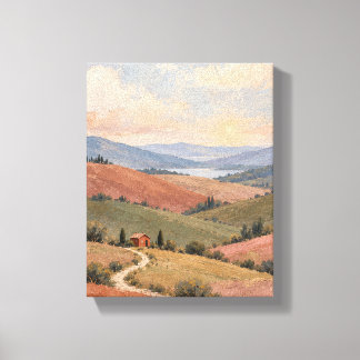 Impressão Em Tela Colinas da Terra Rosa e Paisagem da Pequena Casa V