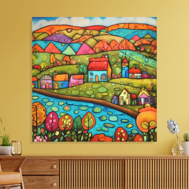 Impressão Em Tela Colinas felizes (Insitu(Sala de estar))