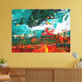 Impressão Em Tela Colisão Tropical Abstrata