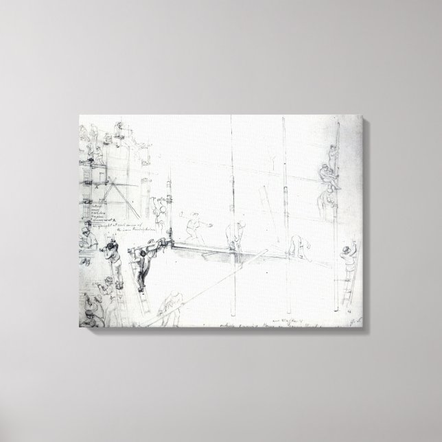 Impressão Em Tela Colocando andaimes fora da casa de Craig (Frente)