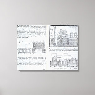 Impressão Em Tela Colocando fundações, de "Della Architettura", ba