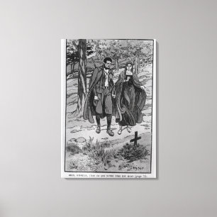 Impressão Em Tela Colomba & seu irmão ao lado de seu pai