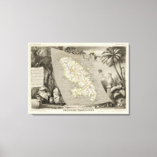 Impressão Em Tela Colônias francesas Martinica