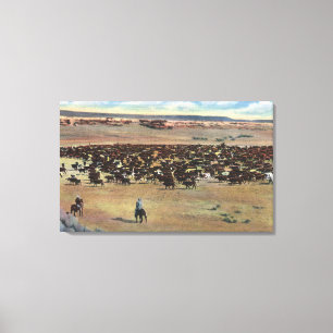Impressão Em Tela Colorado - Arredondamento de Cowboys
