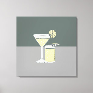 Impressão Em Tela Colorblock Moderno dos Cocktails