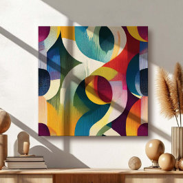 Impressão Em Tela Colorful Abstract Curved Ribbons