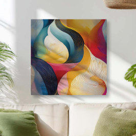 Impressão Em Tela Colorful Abstract Swirl Ribbons