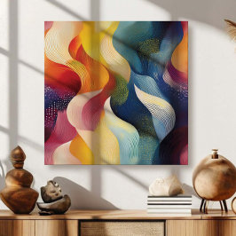 Impressão Em Tela Colorful Abstract Swirly Ribbons