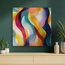 Impressão Em Tela Colorful Abstract Swirly Ribbons
