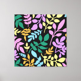 Impressão Em Tela Colorful foliage in black background