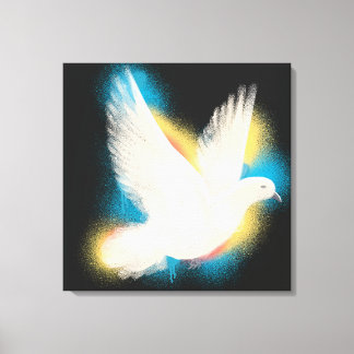 Impressão Em Tela colorful peace dove in watercolor style