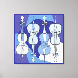 Impressão Em Tela Colorida Cello Blues