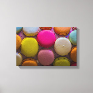 Impressão Em Tela Colorida Macarons, deserto assado