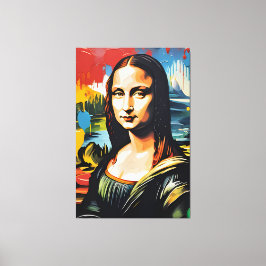 Impressão Em Tela Colorida Mona Lisa
