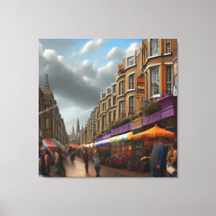 Impressão Em Tela Colorida Portobello Market London Inglaterra
