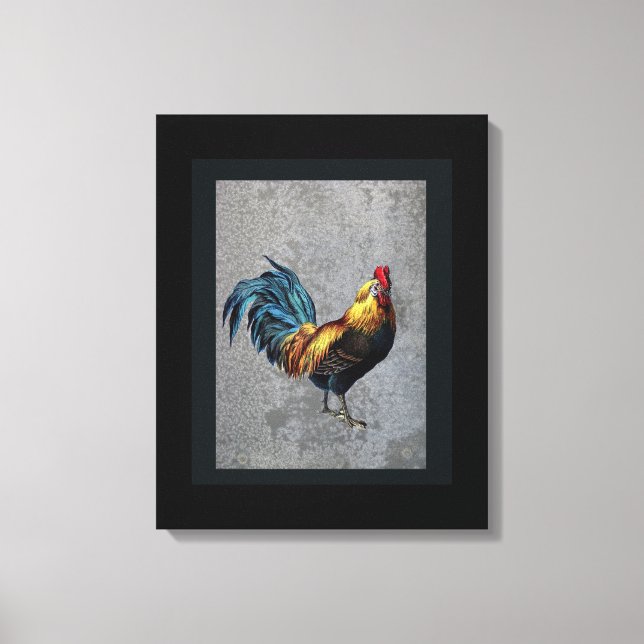 Impressão Em Tela Colorida Rooster Bantam (Frente)