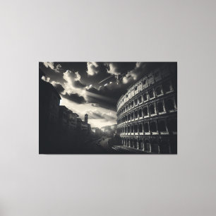 Impressão Em Tela Colóssio em Branco Negro - Elegância Romana Eterno