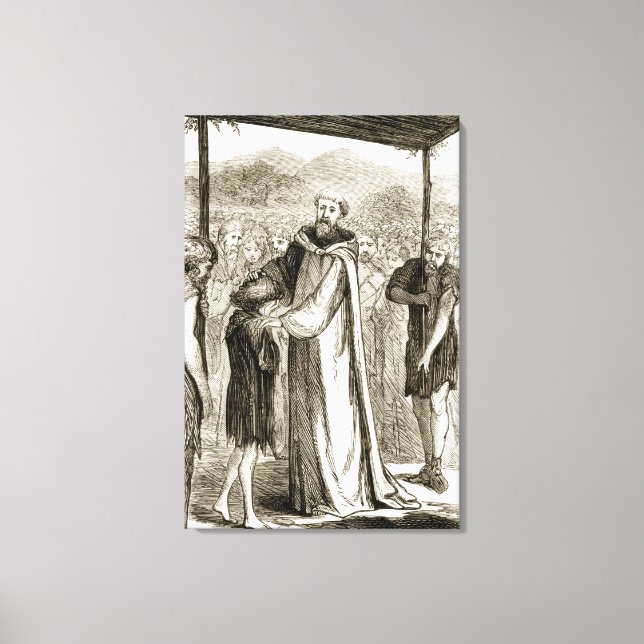 Impressão Em Tela Columba abençoa um garoto selvagem de "As Trias" (Frente)