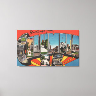 Impressão Em Tela Columbia, Carolina do Sul - Letra Grande Cenas 2