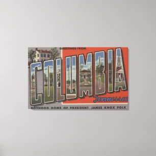 Impressão Em Tela Columbia, Tennessee - Cenas com Letras Grandes