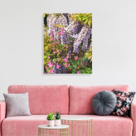 Impressão Em Tela Columbina rosa e Wisteria púrpura Floral
