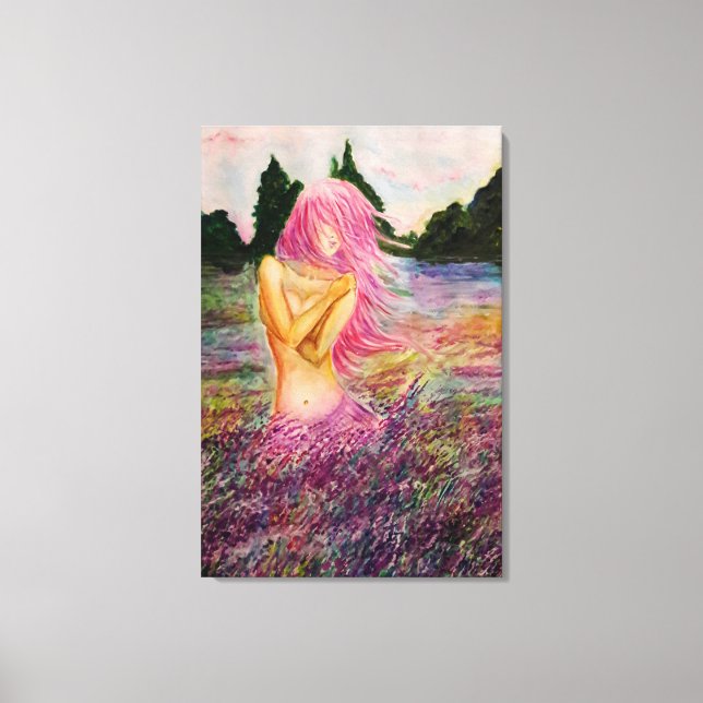 Impressão em Tela Com Aroma de Lavanda - Pintura (Frente)