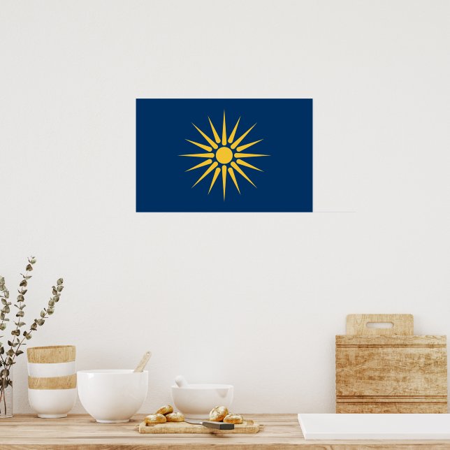 Impressão em Tela com Bandeira da Macedônia, Gréci (Cozinha)