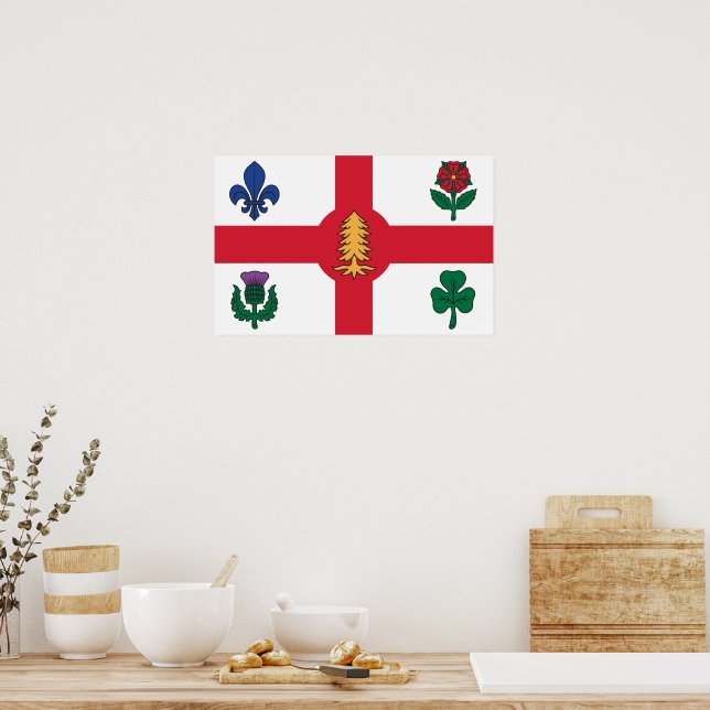 Impressão em tela com bandeira de Montreal, Canadá (Cozinha)