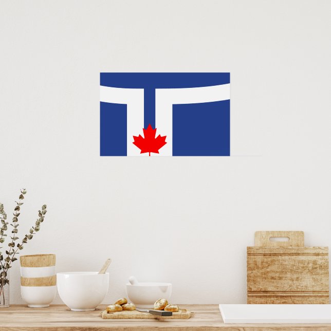 Impressão em Tela com Bandeira de Toronto, Canadá (Cozinha)
