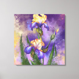 Impressão em Tela com Flores Íris