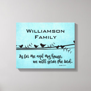 Impressão Em Tela Com o Nome da Família; Para mim e minha Bíblia da 