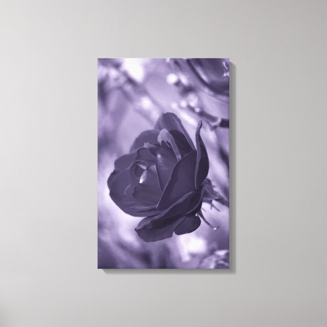 Impressão em Tela com Rosa Roxa Envolta (Frente)