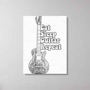Impressão Em Tela Coma a guitarra de sono repetindo.