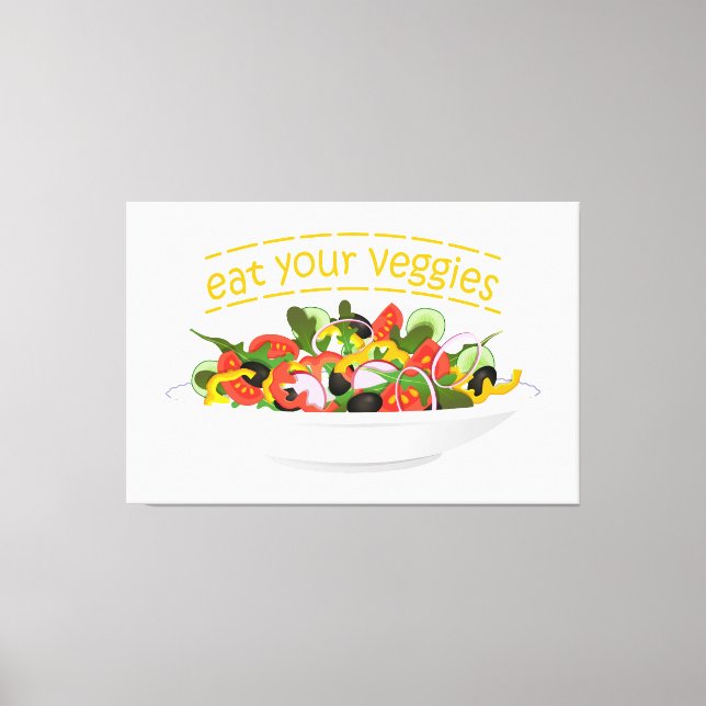 Impressão Em Tela Coma seus vegetais Cite salada fresca misturar tig (Frente)