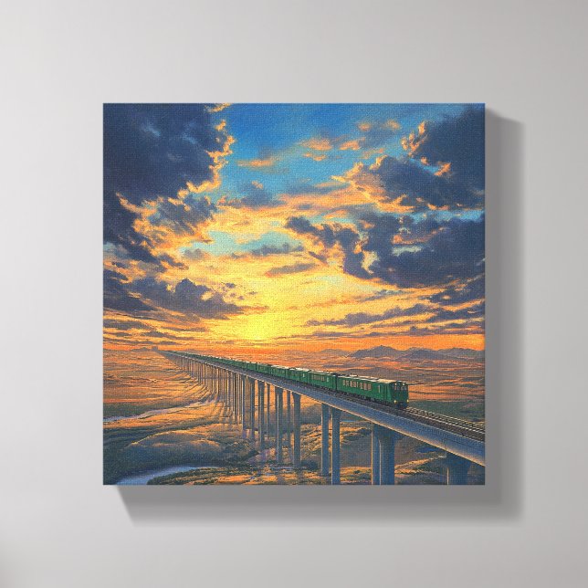 Impressão Em Tela Comboio na Natureza (Frente)