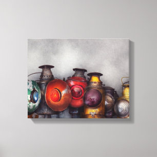 Impressão Em Tela Comboio - Uma coleção de lanternas ferroviárias