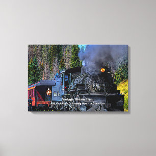 Impressão Em Tela Comboio Vintage Steam - Adicionar Nome